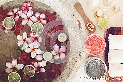 Spa foot treatment Stock Photo