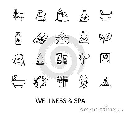 Spa Icon Set. Vector Vector Illustration