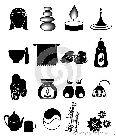 Spa icons set Vector Illustration