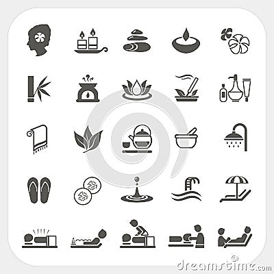 Spa icons set Vector Illustration