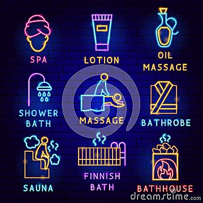 Spa Label Set Vector Illustration