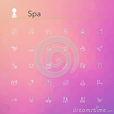 Spa Line Icons Vector Illustration