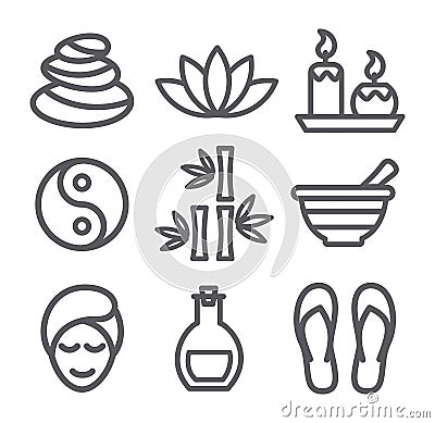 Spa line icons Vector Illustration