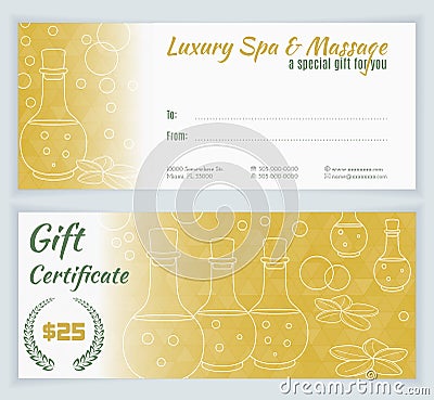 Spa, massage gift certificate template Stock Photo