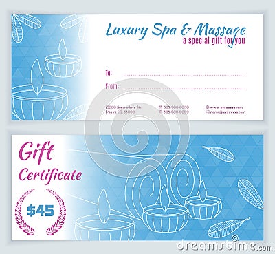 Spa, massage gift certificate template Stock Photo