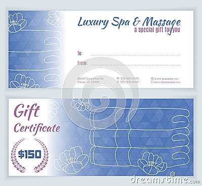 Spa, massage gift certificate template Stock Photo