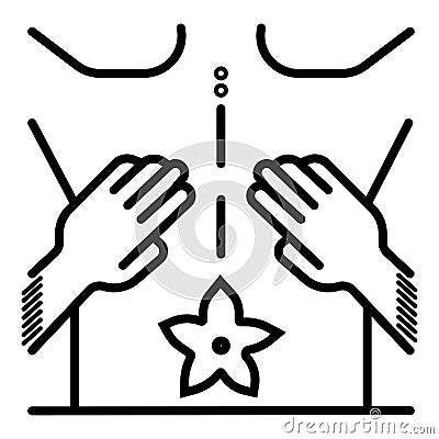 Spa Massage Icon Cartoon Illustration