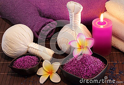 Spa massage setting Stock Photo