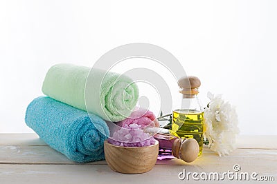 spa object on wood background Stock Photo