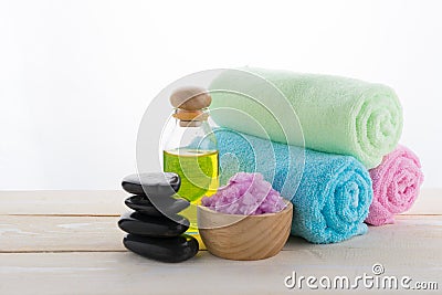 Spa object on wood background Stock Photo