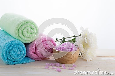 spa object on wood background Stock Photo