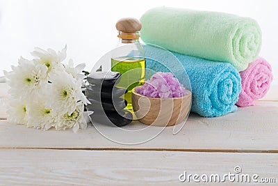 spa object on wood background Stock Photo