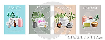Spa Realistic Posters Collection Vector Illustration