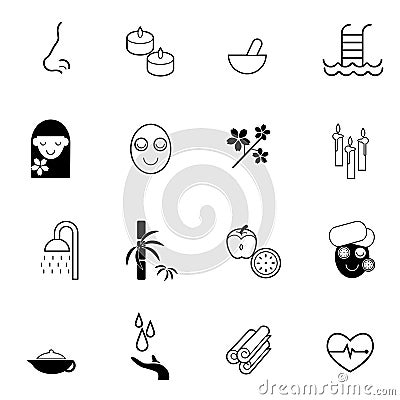Spa and refreshment icons set vector illustration Vector Illustration