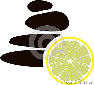 Spa Rocks and Lemon Vector Vector Illustration