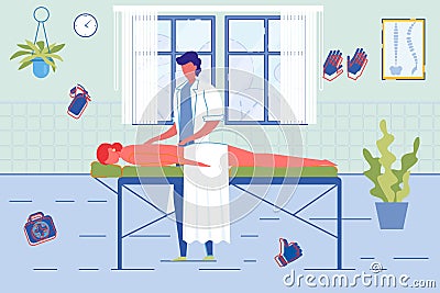 Spa Salon or Medicine Massage Healthcare Procedure Vector Illustration
