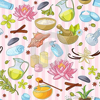 Spa Salon Pattern Vector Illustration