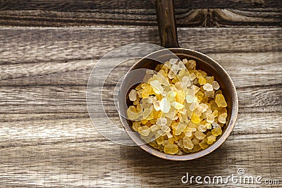 Spa set: bowl of sea salt, scented candle and bar of handmade so Stock Photo