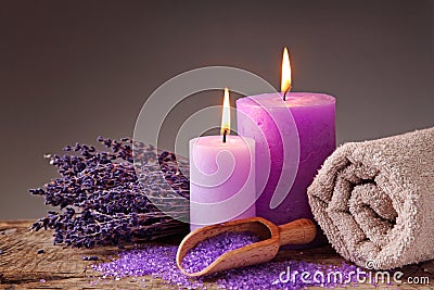Spa still life with candles Stock Photo
