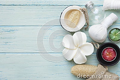 Spa theme object on wood background Stock Photo