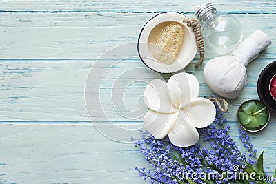 Spa theme object on wood background Stock Photo