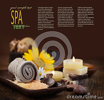 Spa theme with sunflower Stock Photo