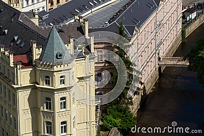 Spa town Karlovy Vary, street architecture detail, Czech Republic Stock Photo