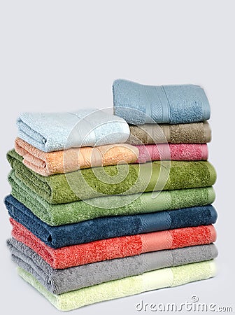100% Cotton Bath/Hand Terry towels. Spa and wellness Concept Stock Photo