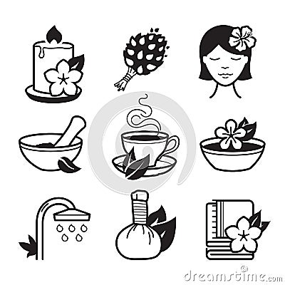 Spa and Wellness icons Stock Photo