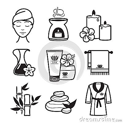 Spa and Wellness icons Stock Photo