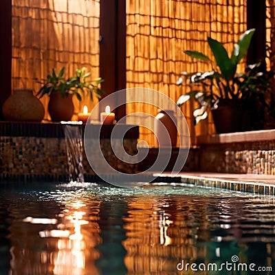 spa wellness relaxation and healing area concept photo Stock Photo