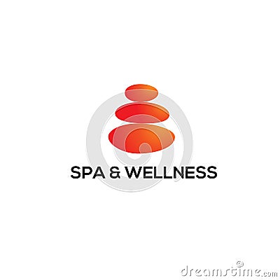 Spa and wellness vector logo. Thai massage emblem. Zen logo. Zen garden sign Vector Illustration