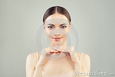 Spa woman with clear skin. Skin care, wellness and cosmetology Stock Photo