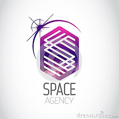 Space Agency Purple Logo Vector Illustration