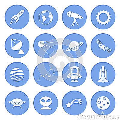 Space and Astronomy Icons Vector Illustration