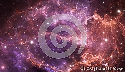 Space background with abstract nebula and stars Stock Photo