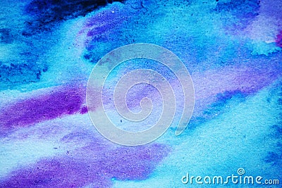 Space background, illustration, watercolor fantasy, Azure waters Stock Photo