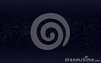 Space background. Starry black cosmos. Night sky with milky way. Realistic stardust backdrop. Infinite universe with Vector Illustration