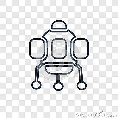 Space Capsule concept vector linear icon isolated on transparent Vector Illustration