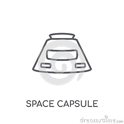 Space capsule linear icon. Modern outline Space capsule logo con Vector Illustration