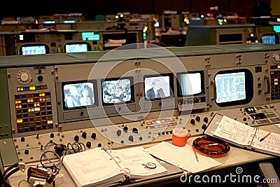 NASA original mission control console for Apollo Editorial Stock Photo