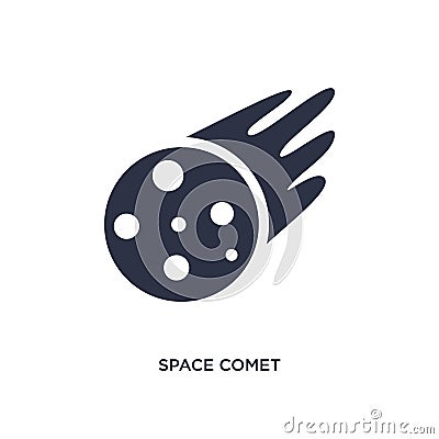 space comet icon on white background. Simple element illustration from meteorology concept Vector Illustration