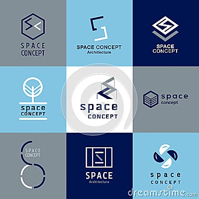 Space concept architecture logo Vector Illustration