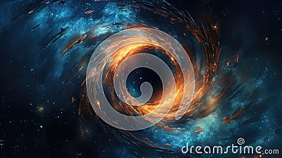 space cosmic whirlpool abstract Cartoon Illustration