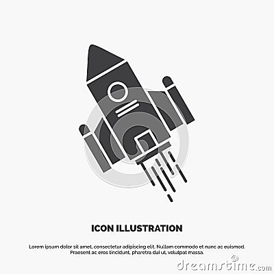 space craft, shuttle, space, rocket, launch Icon. glyph vector gray symbol for UI and UX, website or mobile application Vector Illustration
