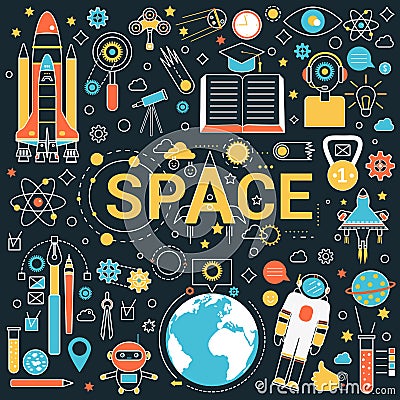 Space discovery science Vector Illustration