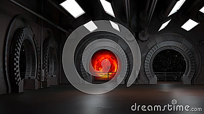 Space environment, ready for comp of your characters.3D rendering Stock Photo