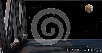 Space environment, ready for comp of your characters.3D rendering Stock Photo