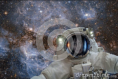 Space exploration. Astronaut in outer space. Elements of this image were furnished by NASA Stock Photo