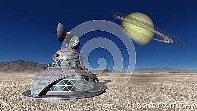 Space Exploration Lunar Base Illustraion Stock Photo